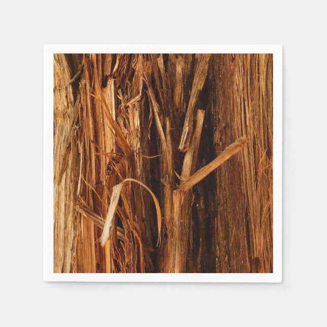 Serviettes Jetables Cèdre texturé en écorce de bois (Devant)