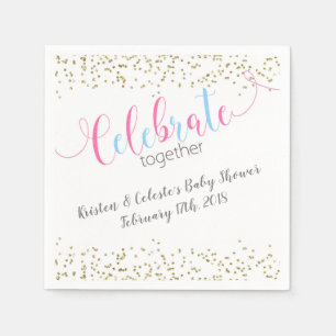 Serviettes Jetables Célébration commune combinée rose d'amis de bé