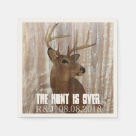 Serviettes Jetables cerf à grains de bois rustique la chasse est au-de