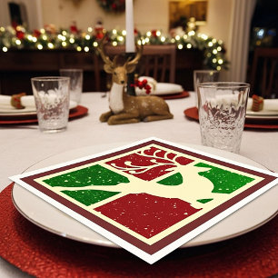 Serviettes Jetables Cerf de Noël pop art