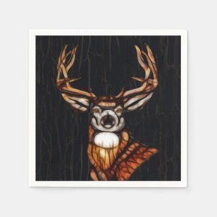 Serviettes Jetables Cerf en bois rustique personnalisé pour fête champ