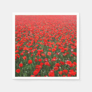 Serviettes Jetables Champ des pavots rouges