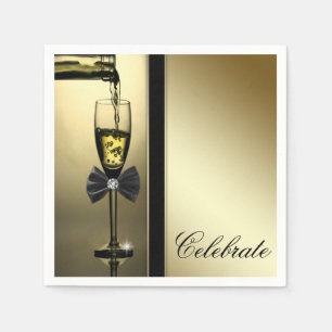 Serviettes Jetables Champagne doré élégant