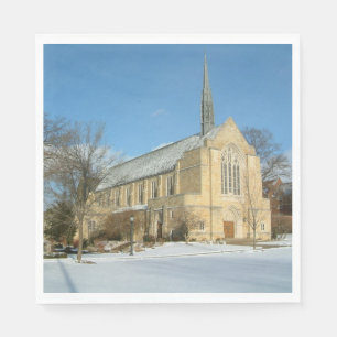 Serviettes Jetables Chapelle Harbison en hiver au Grove City College