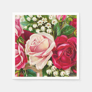 Serviettes Jetables Chariot rose de cru (f)