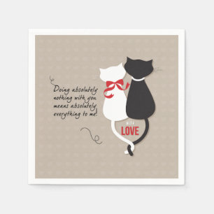 Serviettes Jetables Chats amoureux