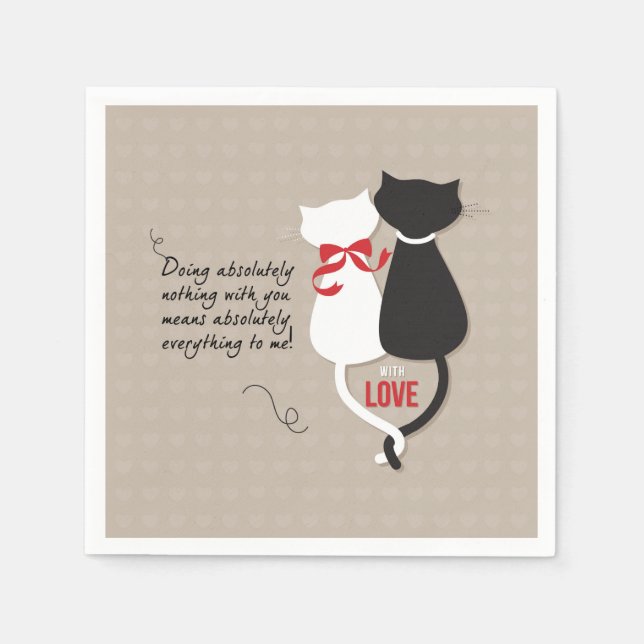 Serviettes Jetables Chats amoureux (Devant)