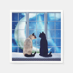 Serviettes Jetables Chats de fenêtre