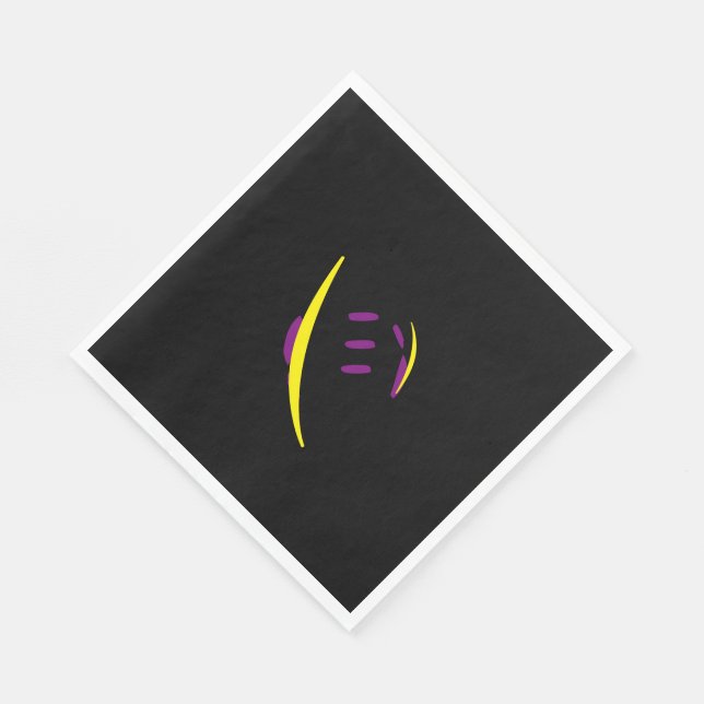 Serviettes Jetables Chaussons de football violet/or jaune/noir (Coin)