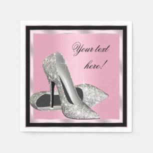 Serviettes Jetables Chaussures à talons hauts roses