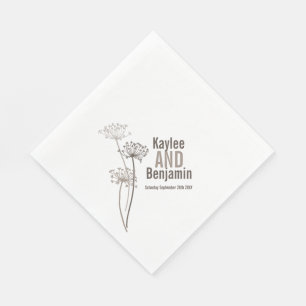 Serviettes Jetables chervil mariage / vaches persil papier brun servie