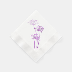 Serviettes Jetables chervil mariage / vaches persil pourpre papier ser