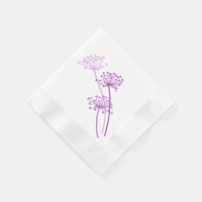 Serviettes Jetables chervil mariage / vaches persil pourpre papier ser (Coin)