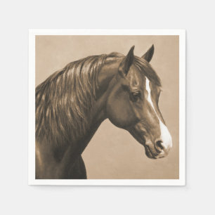 Serviettes Jetables Chestnut Morgan Horse à Sepia