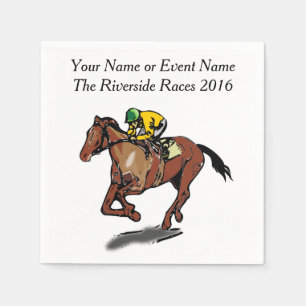 Serviettes Jetables Cheval de course et partie faite sur commande de