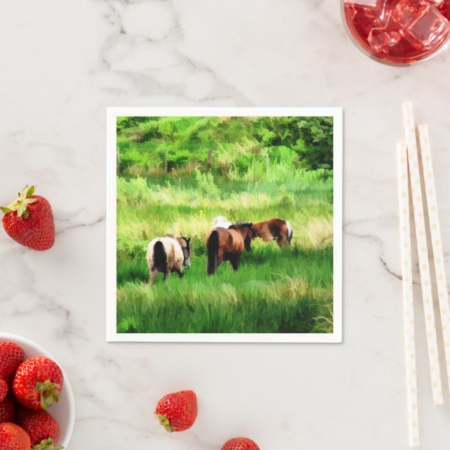 SERVIETTES JETABLES CHEVAUX (En situation)