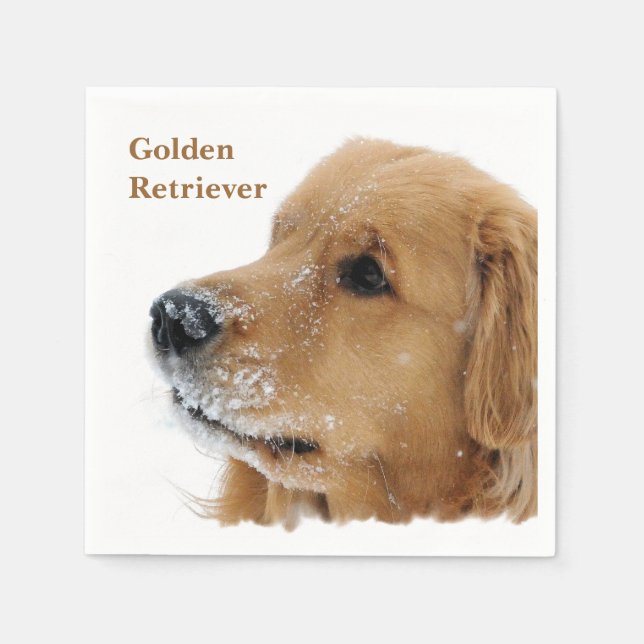 Serviettes Jetables Chien de neige Golden Retriever (Devant)