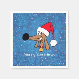 Serviettes Jetables Chien de Noël Festif