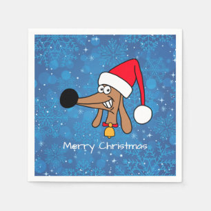Serviettes Jetables Chien de Noël Festif
