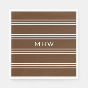 Serviettes Jetables Chocolat Grilles personnalisées monogramme serviet