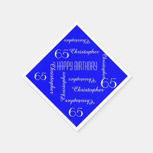 Serviettes Jetables CHOISISSEZ VOTRE COULEUR 65e Anniversaire Fête R