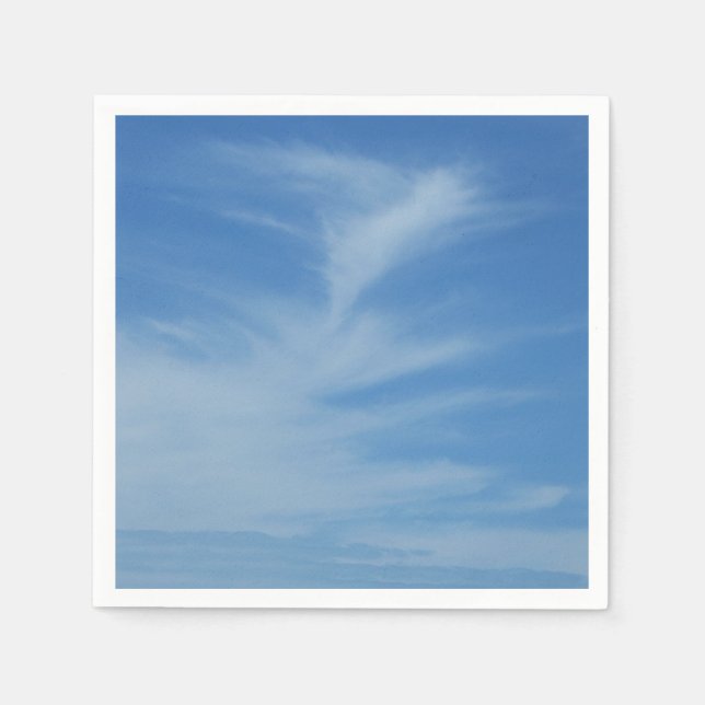 Serviettes Jetables Ciel bleu avec nuages blancs Abstrait Nature Photo (Devant)
