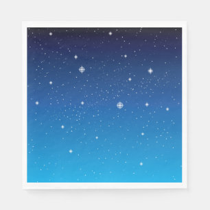Serviettes Jetables Ciel nocturne étoilé bleu profond