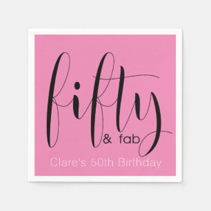 Serviettes Jetables Cinquante et anniversaire ouvrier