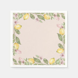 Serviettes jetables citron rose