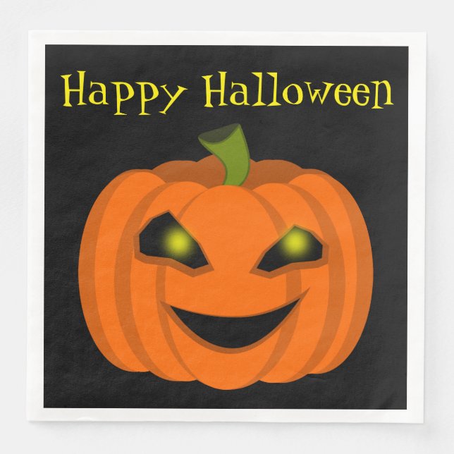 Serviettes Jetables Citrouille d'Halloween (Devant)