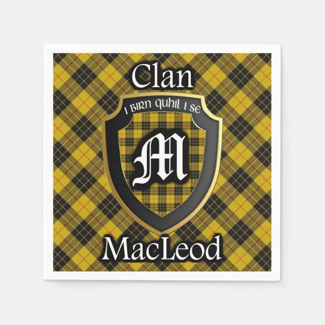 Serviettes Jetables Clan écossais MacLeod Tartan Napkin (Devant)