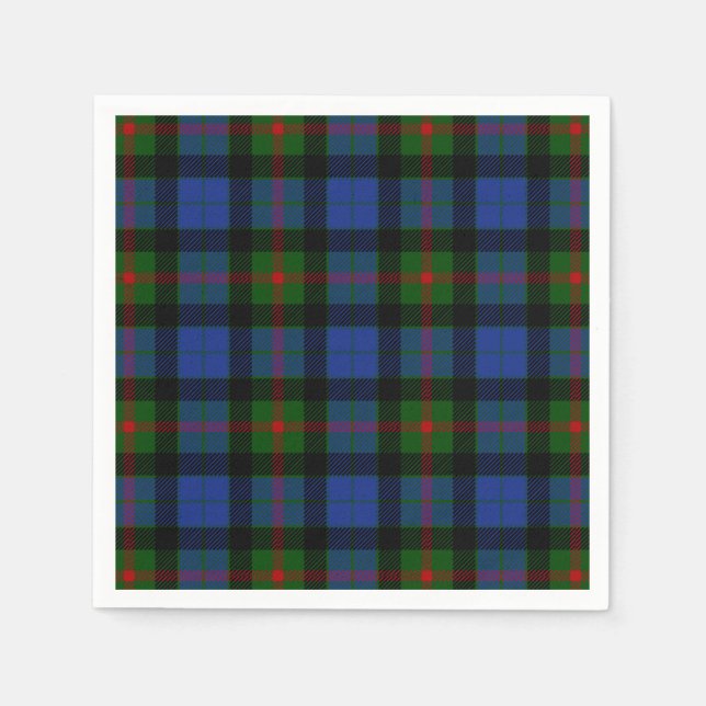 Serviettes Jetables Clan Gunn Tartan (Devant)