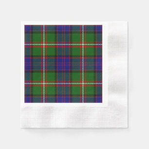 Serviettes Jetables Clanranald tartan bleu vert plaid