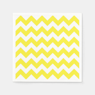 Serviettes Jetables Classic Yellow and White Chevron