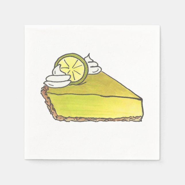 Serviettes Jetables Clé Lime Keylime Pie Slice Food Dessert (Devant)