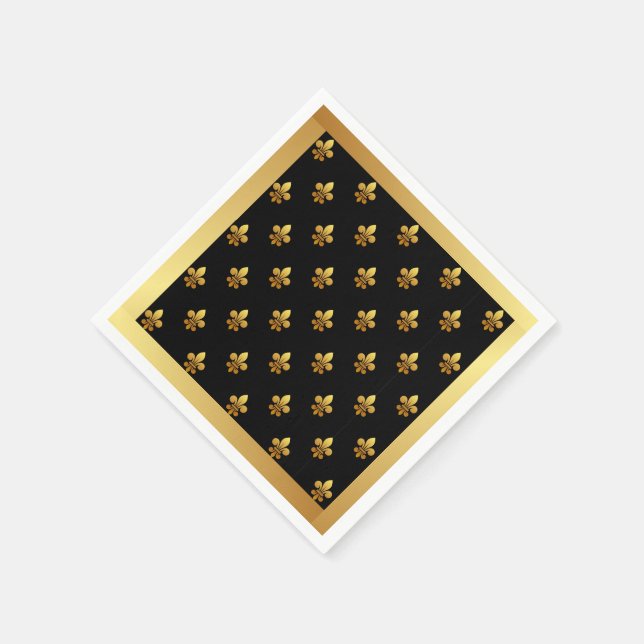 Serviettes Jetables Cocktail Fleur de Lis Napkins (Coin)