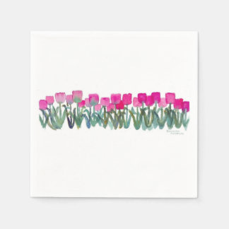 Serviettes Jetables Cocktail Pink Tulip Grove Napkin