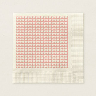 Serviettes Jetables Coeurs blancs sur rose pâle