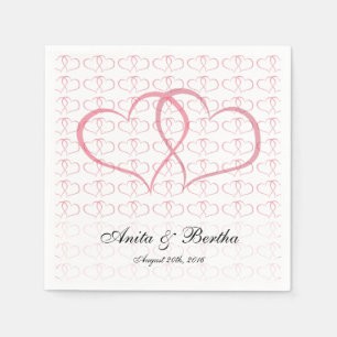 Serviettes Jetables Coeurs romantiques Graphique Elle rose