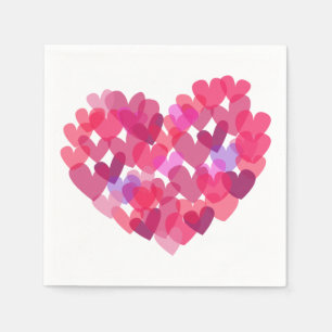 Serviettes Jetables Coeurs roses
