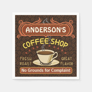 Serviettes Jetables Coffee shop with Mug Create Your Own Personalized
