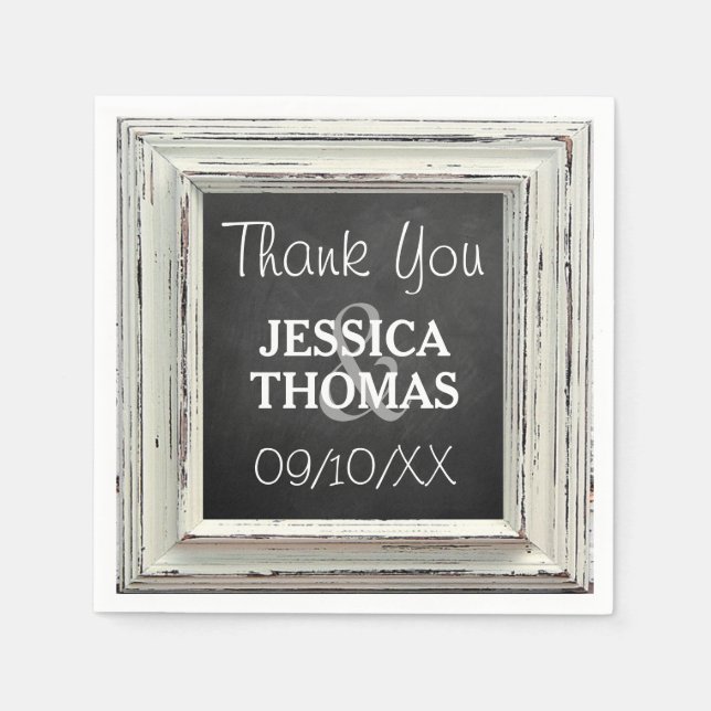 Serviettes Jetables Collection de Mariage de cadre et de tableau de bo (Devant)