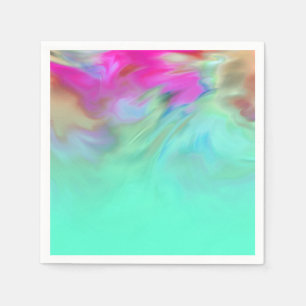 Serviettes Jetables Coloré Abstrait Tie Dye Ombre Design