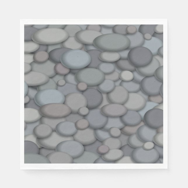 Serviettes Jetables Colorée River Rock Pebbles Art (Devant)