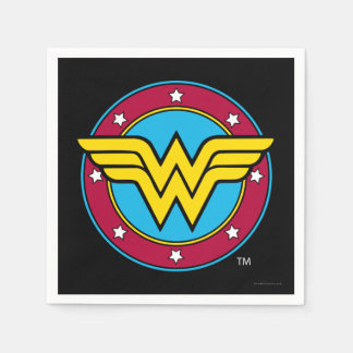 Serviettes Jetables Comics DC | Wonder Woman Circle & Stars Logo
