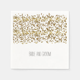 Serviettes Jetables Confettis de parties scintillantes de Bling d'or