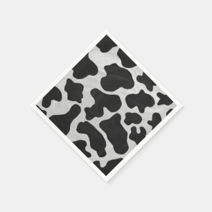 Serviettes Jetables Copie noire et blanche de vache