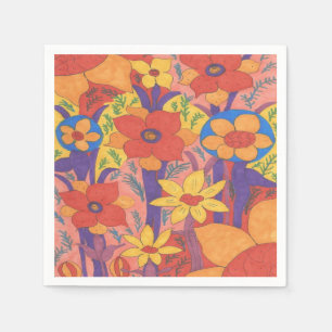 Serviettes Jetables Copie orange de Bohème audacieuse de jardin