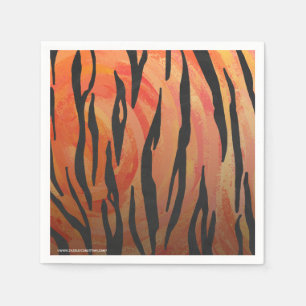 Serviettes Jetables Copie orange de tigre et noire chaude