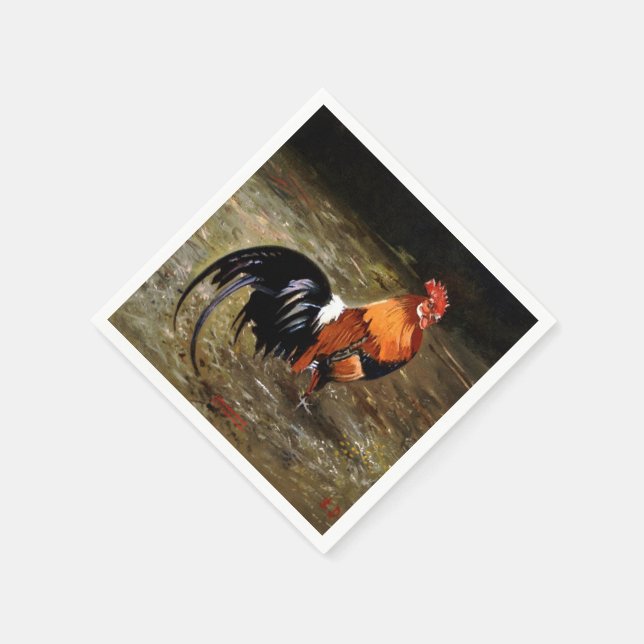 Serviettes Jetables Coq/Gaulois/Rooster (Coin)